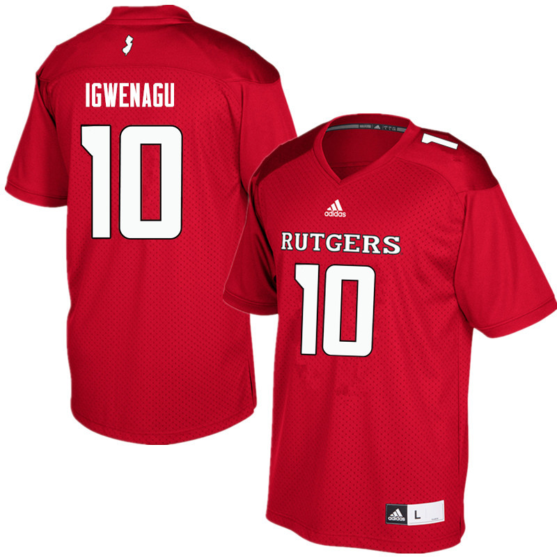 Men #10 Zukudo Igwenagu Rutgers Scarlet Knights College Football Jerseys Sale-Red